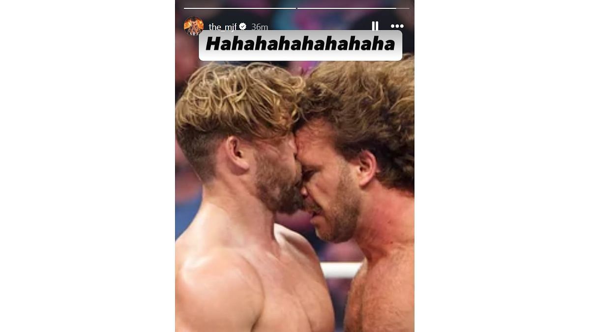MJF mocking Will Ospreay and Adam Page (Image via MJF's Instagram story)